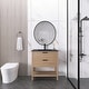 preview thumbnail 14 of 49, Plywood Freestanding Bathroom Vanity Set with Integrated Sink Imitative Oak with Black Ceramic Top