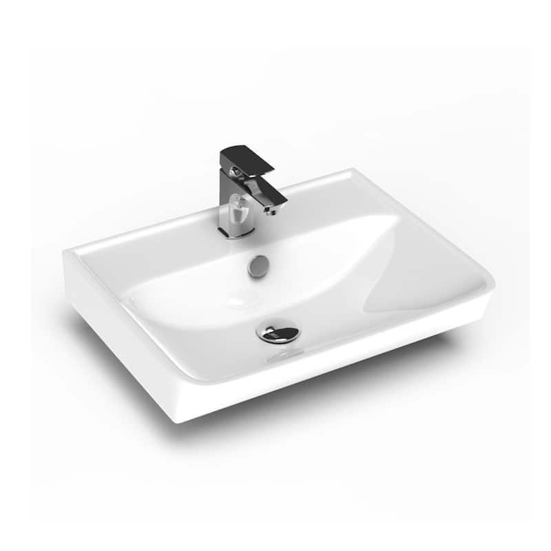 WS Bath Collections Neo 50.01 Neo 19-11/16" Rectangular Ceramic Wall - Glossy White