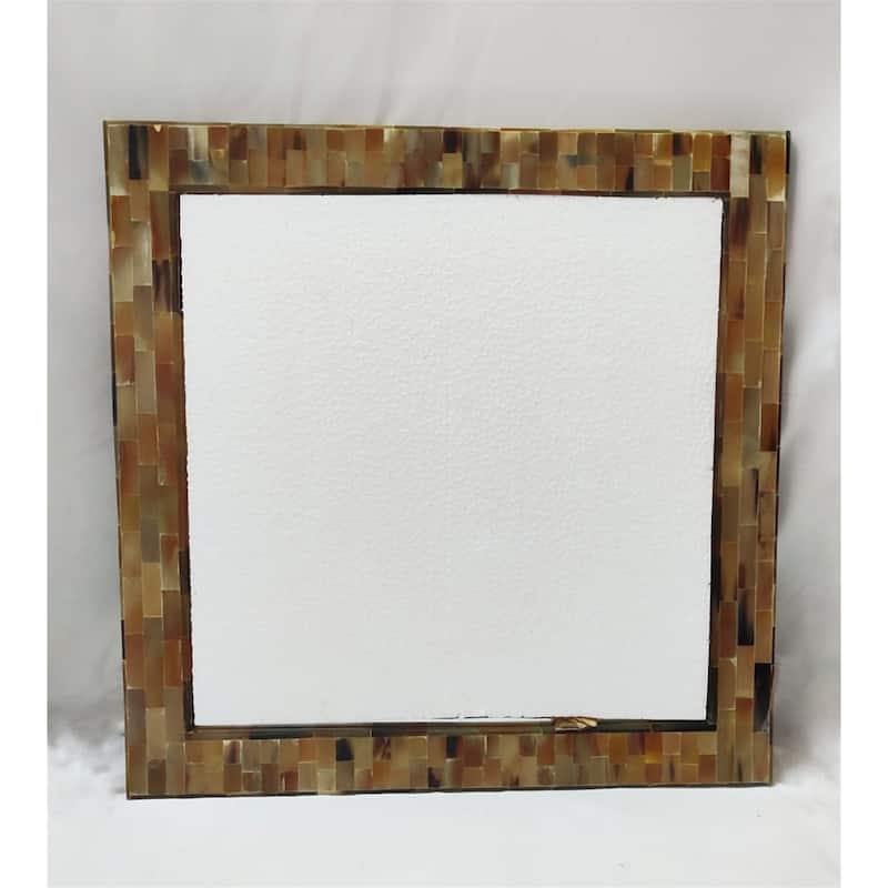 Rectangle Horn Mirror 24" x 30"H - A - A - Brown - Small