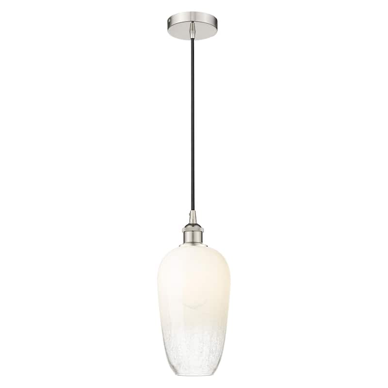 Innovations Lighting Endless Possibilities Edison - Brookhaven Flute - 1 Light 7" Cord Hung Mini Pendant - Polished Nickel/Opal