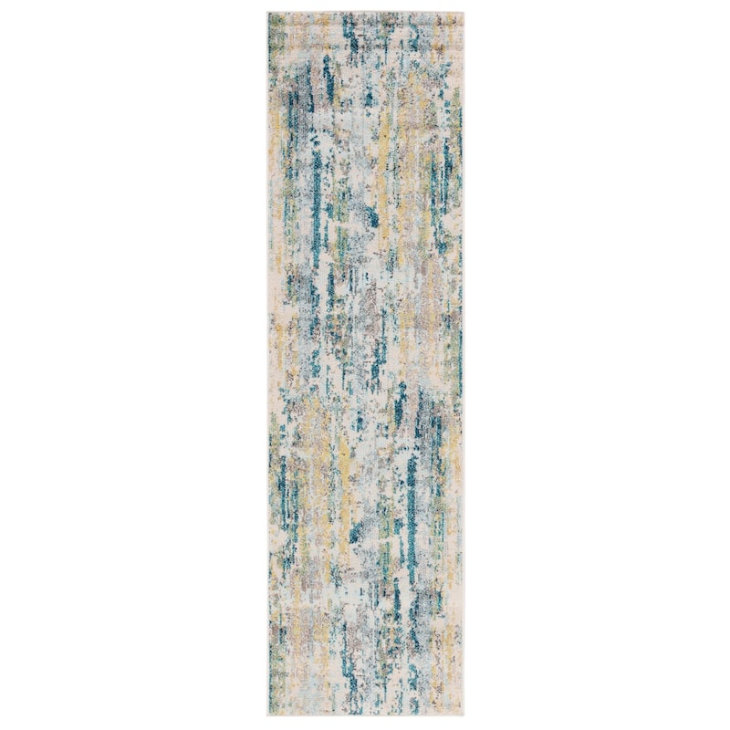 SAFAVIEH Madison Romona Vintage Abstract Rug - 2'3" x 8' Runner - Beige/Olive