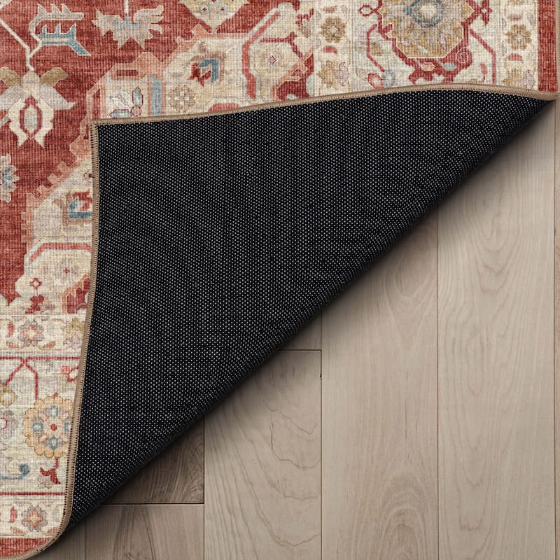 Well Woven Apollo Summit Medallion Orinetal Low Pile Easy Clean Rug