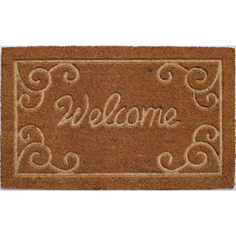 Embossed welcome Outdoor Coir Non Skid Doormat