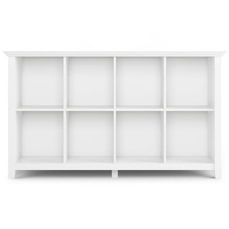WYNDENHALL Normandy SOLID WOOD 57 inch Transitional 8 Cube Storage Sofa Table - 57"w x 15.75"d x 33"h