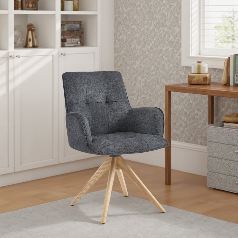 Art Leon Swivel Wood Accent Arm Chair