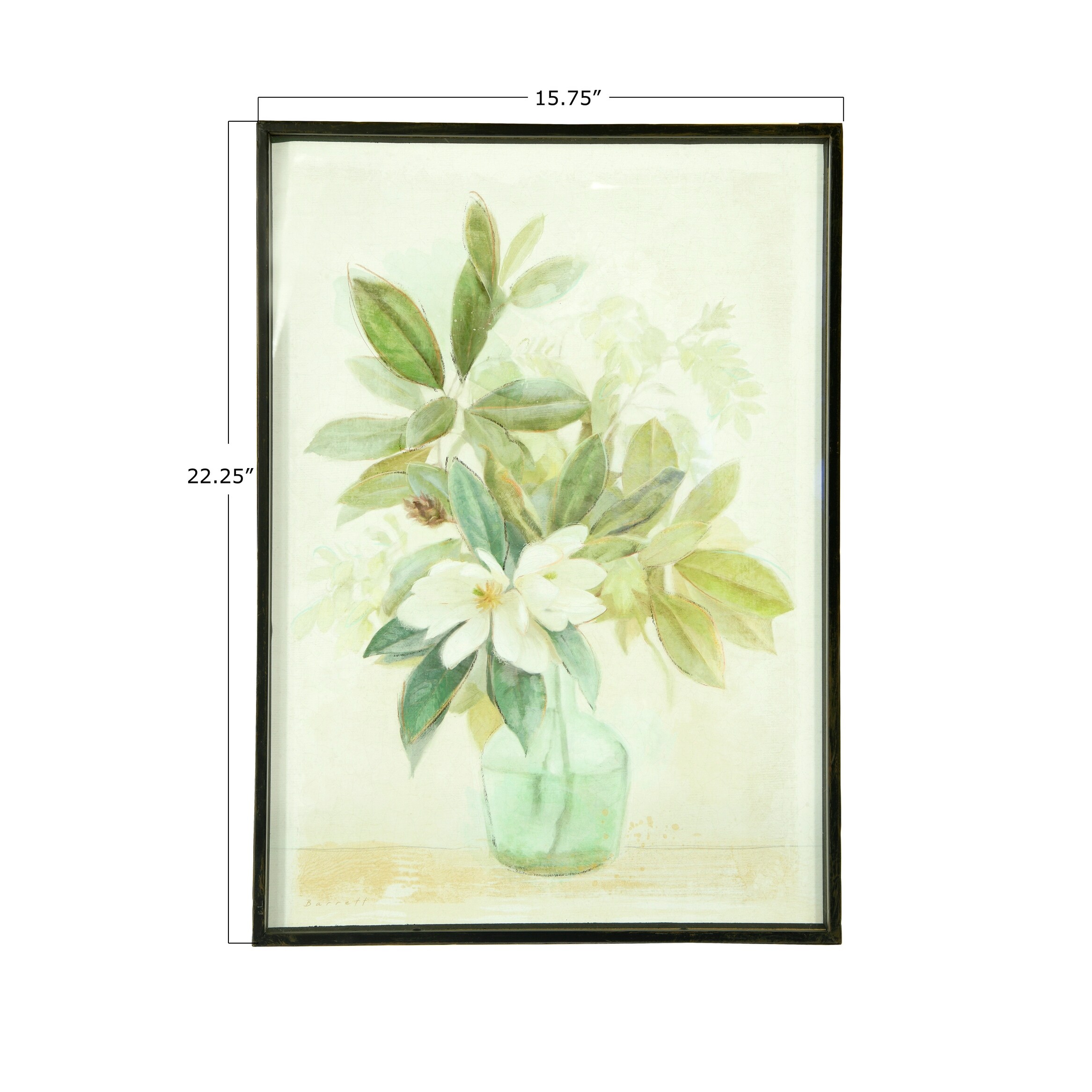 Shop Potted Palm Flowers In Vase Wall Decor In Metal Shadowbox