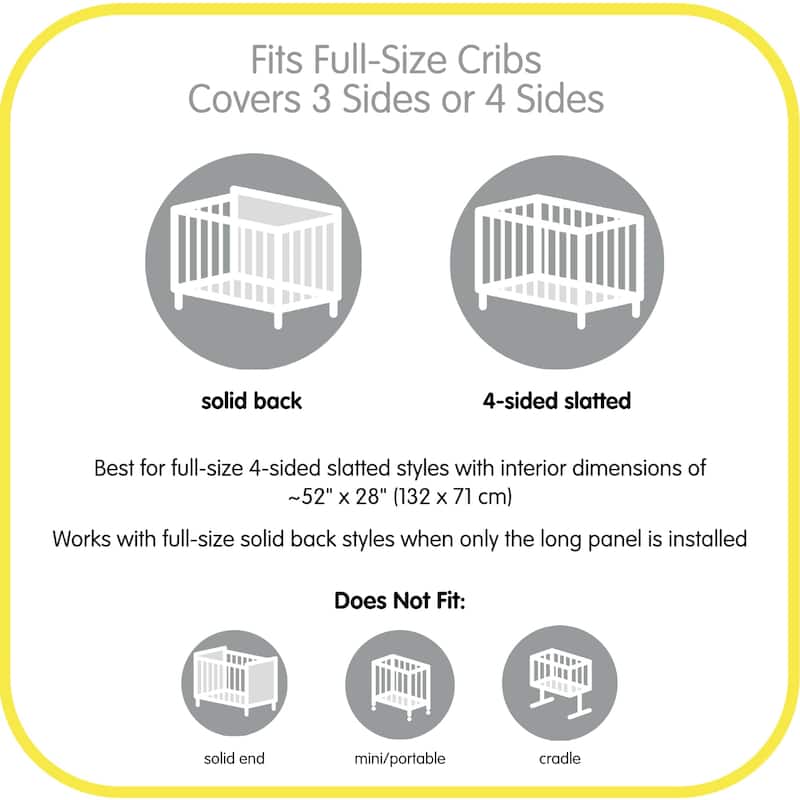 BreathableBaby Breathable Mesh Liner for Full-Size Cribs, Deluxe 4mm Mesh (Size 4FS Covers 3 or 4 Sides)