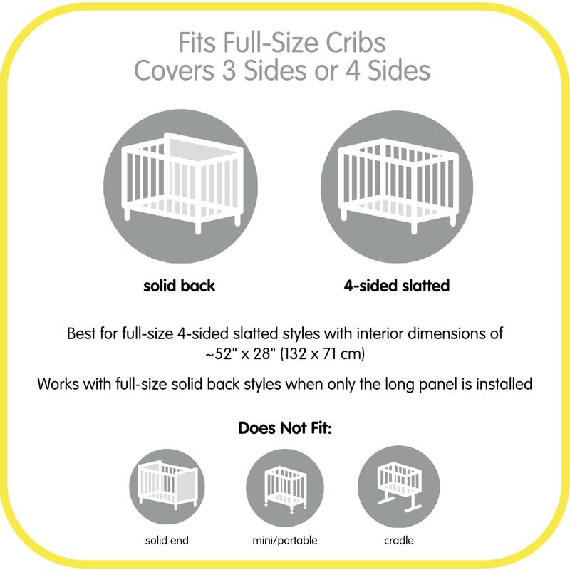 BreathableBaby Breathable Mesh Liner for Full-Size Cribs, Deluxe 4mm Mesh (Size 4FS Covers 3 or 4 Sides)
