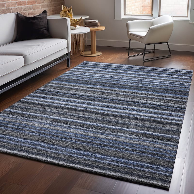Premium Washable Super Soft Stripe Mayfield Rug - Blue - 3' x 5' - Rectangle