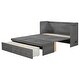 preview thumbnail 15 of 18, Queen Size Murphy Bed with USB Port and a Large Drawer, Folding Bed, Gray