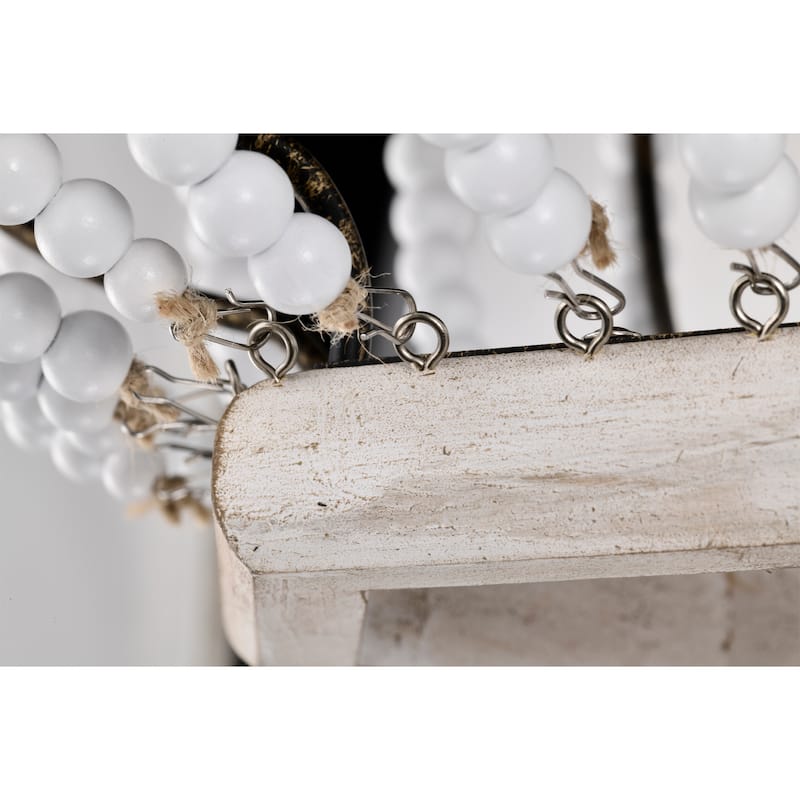 Pryne 18 Inch Off White Bead Detail Flush Mount 3-Light