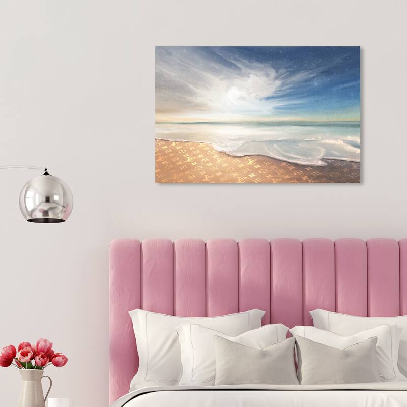 Wynwood Studio Canvas Nautical and Coastal Luxurious Beach Blue and Metallic Gold Nautical & Coastal Wall Art Canvas Print - 20 x 30