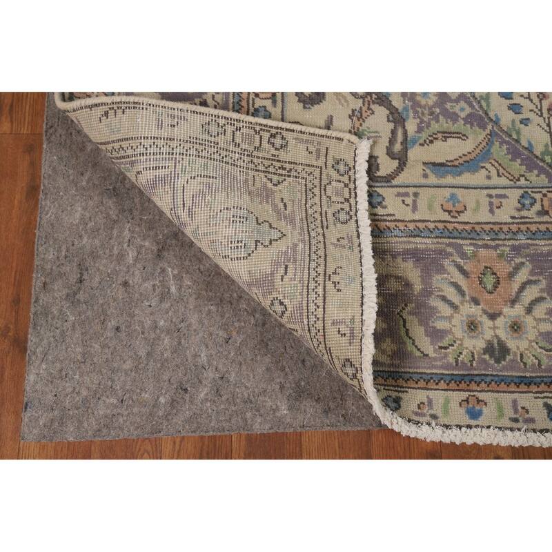 Flora Blue Tabriz Persian Area Rug Traditional Handmade Wool Carpet - 6'6"x 9'5"