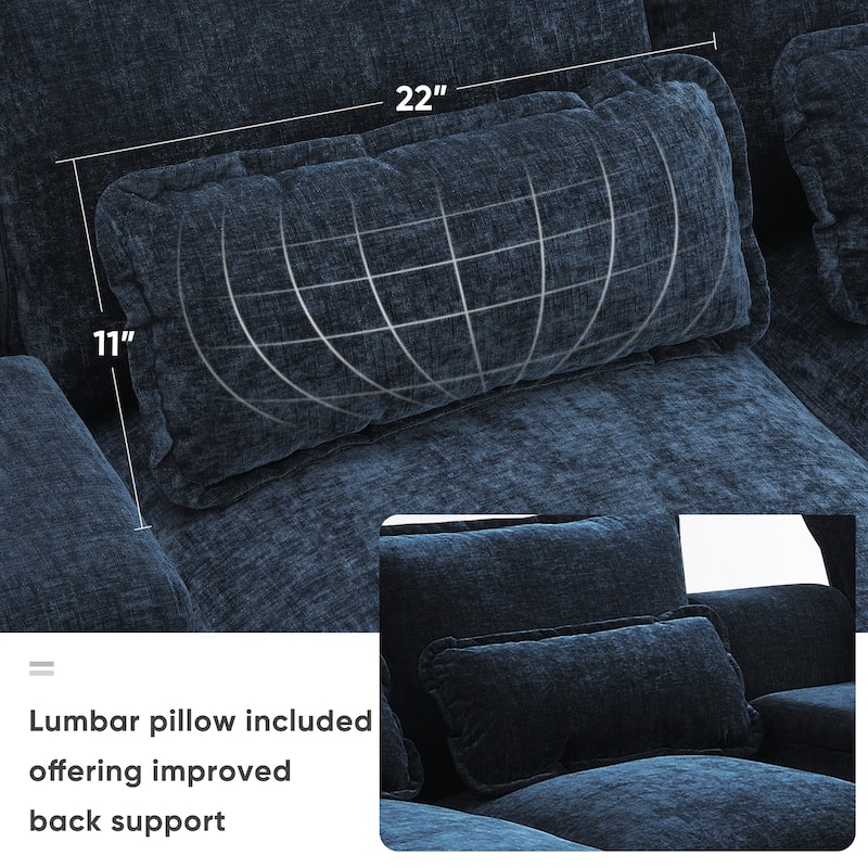 U-Shaped Symmetrical Sectional Sofa with Console, Chaise, USB Ports