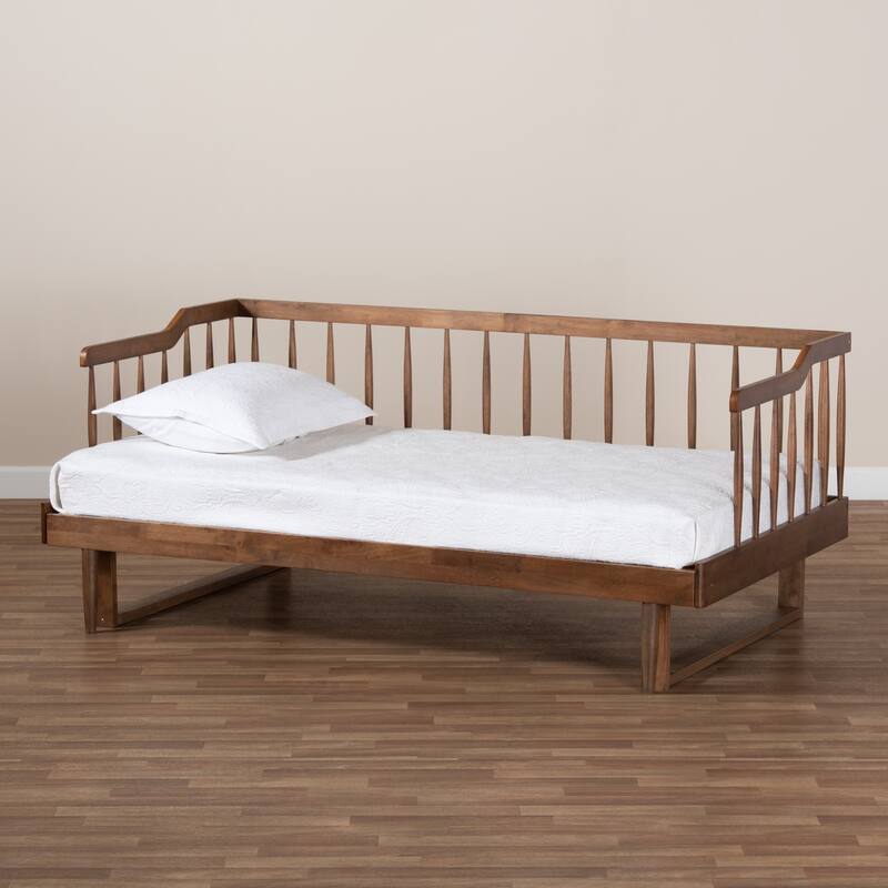 Muriel Modern and Transitional Expandable Twin to King Spindle Daybed