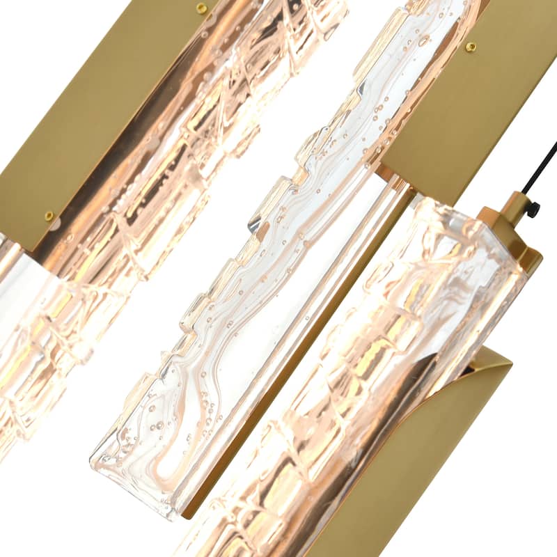 Valira Integrated LED 8in Brass Mini Pendant with Handcrafted Glass