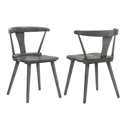 2 Pieces Set Dining Side Chair Rustic Modern Farmhouse Design Retro Design Easy to Assembly
