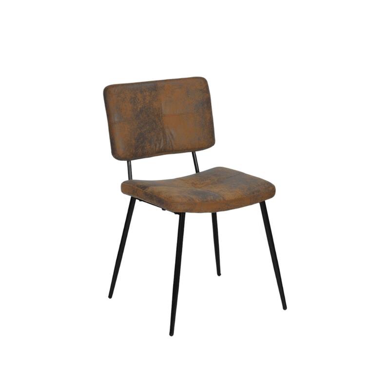 HomeRoots Set of Two Brown and Black Upholstered Suede Dining Side Chairs - 17.90 in. x 32.70 in. x 21.30 in.