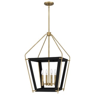 Abbeville 4-Light Earth Black Pendant with Gold Accents