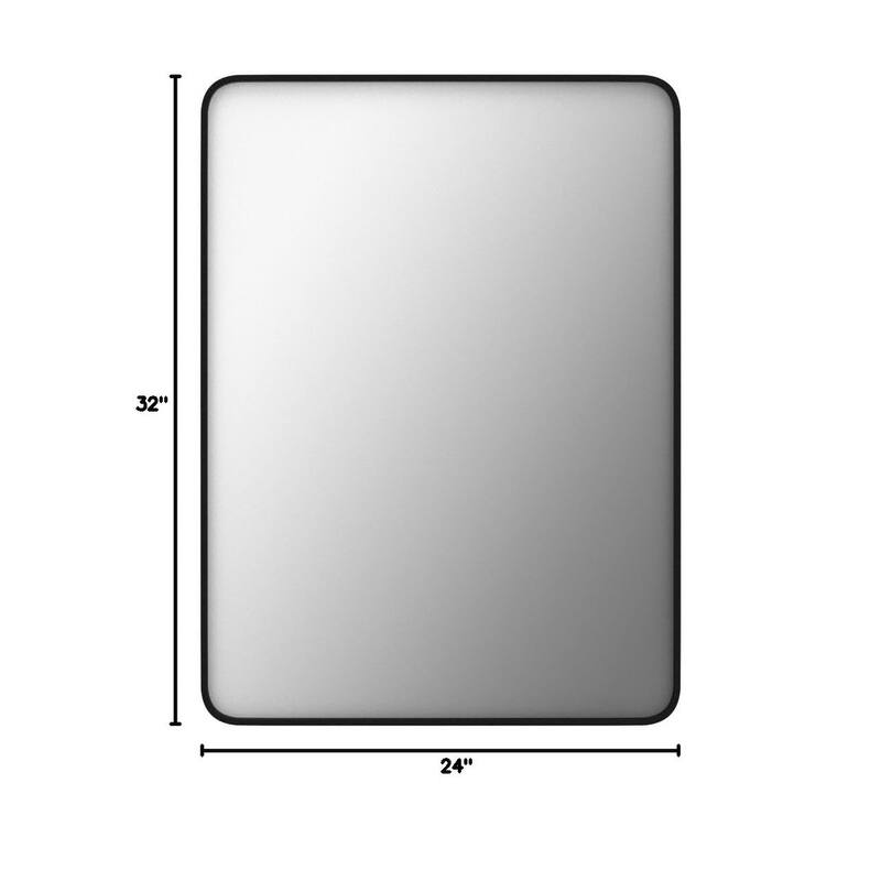 24x32 Inch Black Aluminium Frame Bathroom Mirror