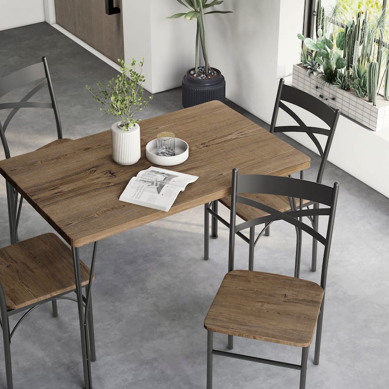 Zath Industrial Metal 5-Piece Dining Set by Furniture of America