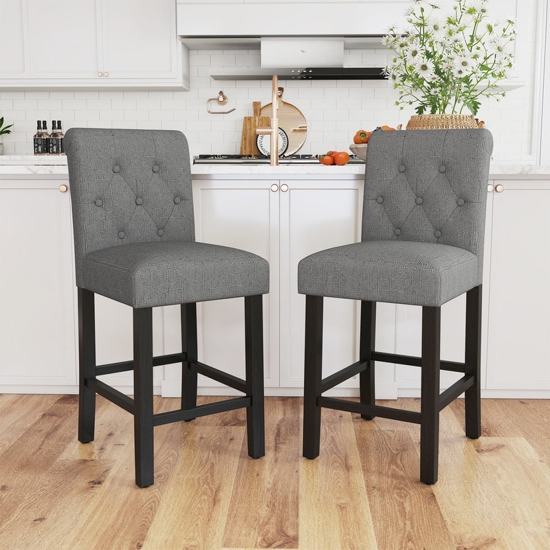 24 Inches Bar Stools Set of 2 Upholstered Counter height Bar Stools - N/A