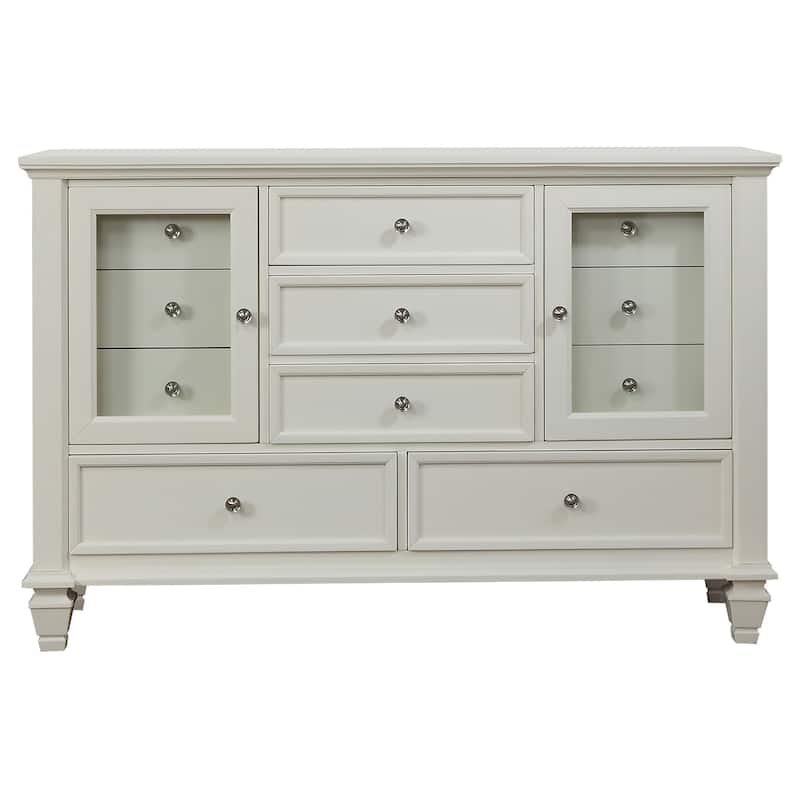 Sandy Beach 5-piece Storage Bedroom Set with Sleigh Headboard