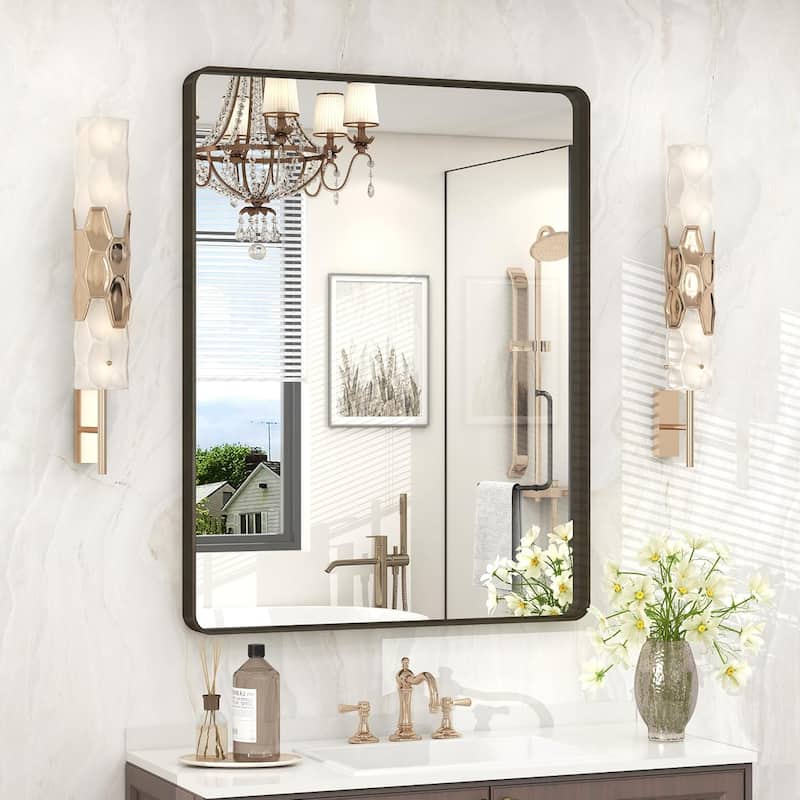 Aluminum alloy Framed Tempered Glass Wall Bathroom Vanity Mirror