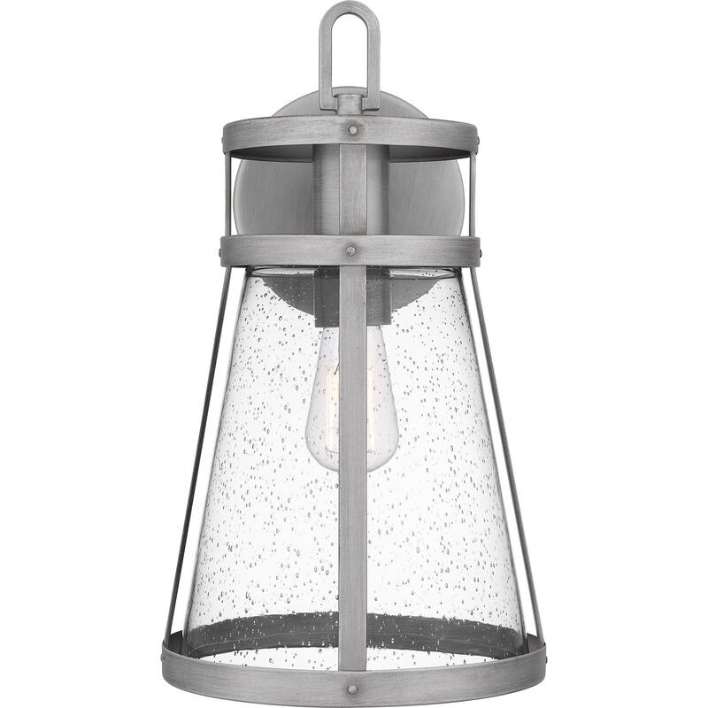 Barber 1-Light Antique Brushed Aluminum Outdoor Wall Lantern