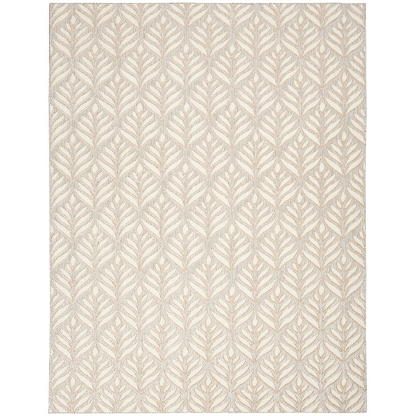 slide 2 of 8, Nourison Aloha Indoor/Outdoor Nature Area Rug 3'6"x5'6" - Grey/Ivory