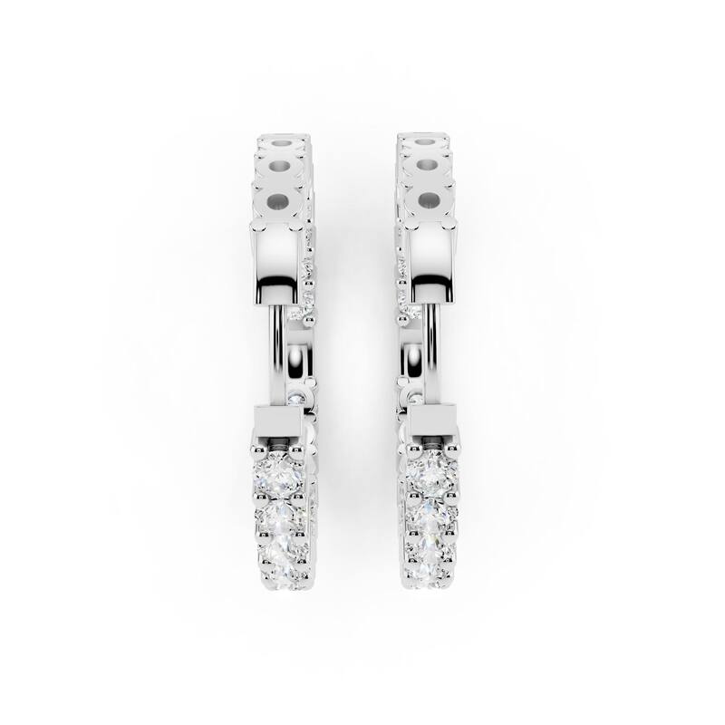 Vault Classics 4.00ct TW Natural Diamond Hoop Earrings (I VS2)