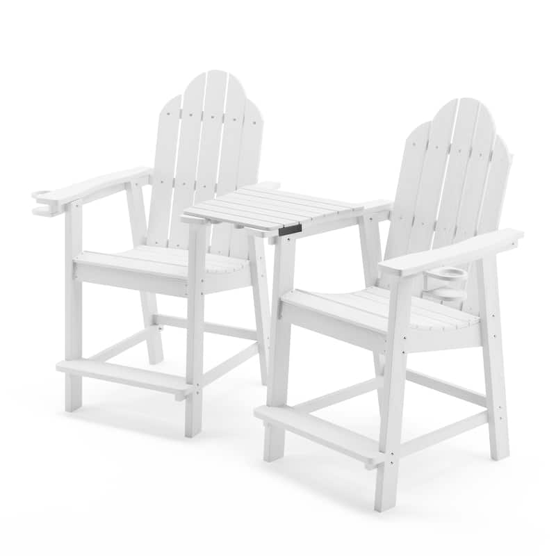 Tall Adirondack Chairs Set of 2 with handrails and connecting plates - 28.3"L x 22.6"W x 48.8"H