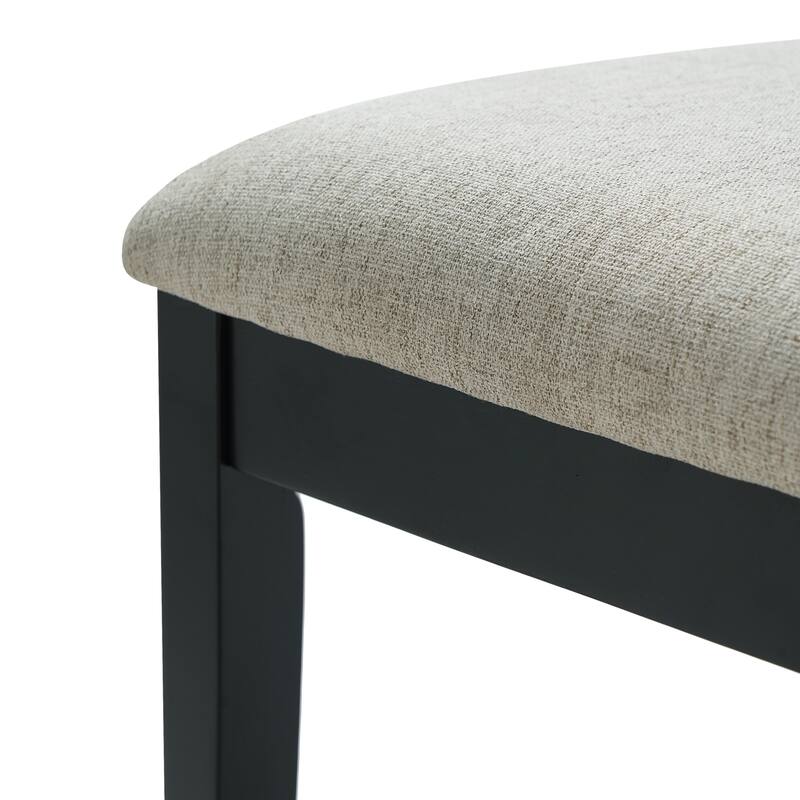 2-Piece Modern Scandinavian Dining Chairs, Curved Wood Backrest with Gray Fabric Seat, Finish for Dining Room and Apartment