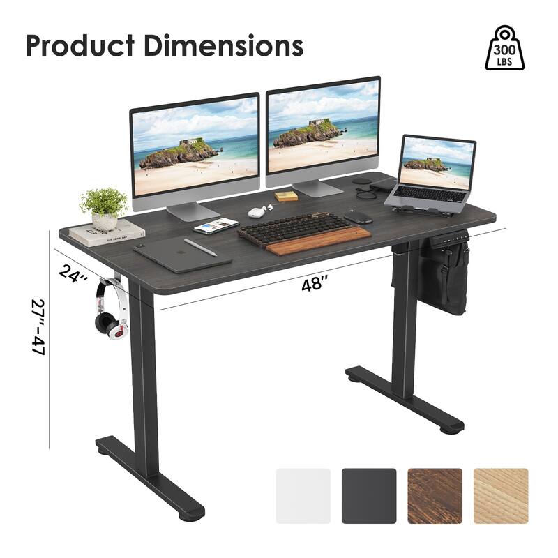 Electric Standing Desk Adjustable Height Sit Stand Home Office Desk With Splice Board