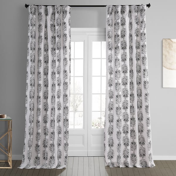 slide 2 of 18, Exclusive Fabrics Sago Paisley Harmony Printed Cotton Room Darkening Curtains (1 Panel) 50 X 108 - Sago Black Ink