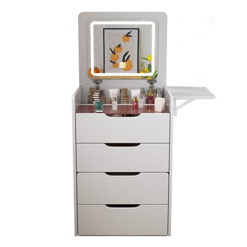 Makeup Vanity Desk with Hidden Panel,Charging Station,3-in-1 Vanity Set with 3 Drawers, Vanity