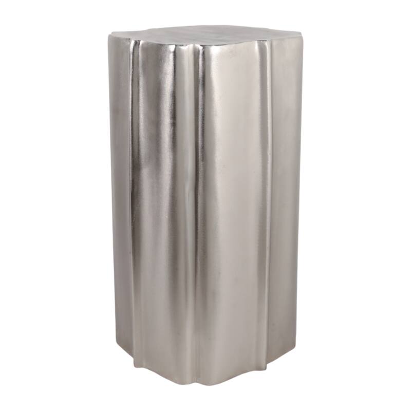 Aluminum Side Table Sculpted Base Modern Narrow Spaces Home Decor