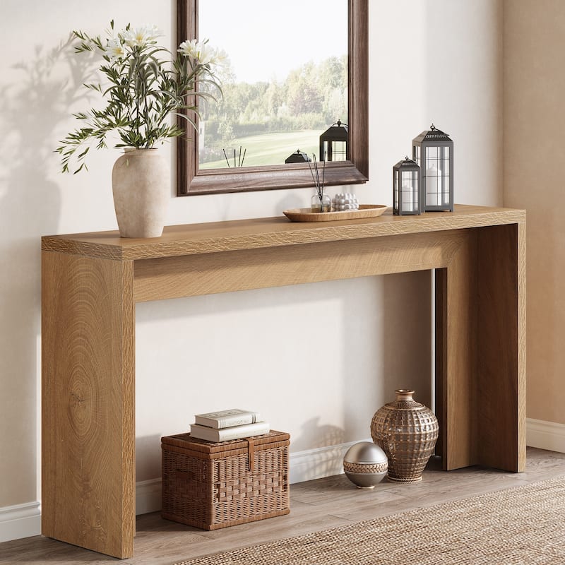 55-Inch Farmhouse Console Table - Oak