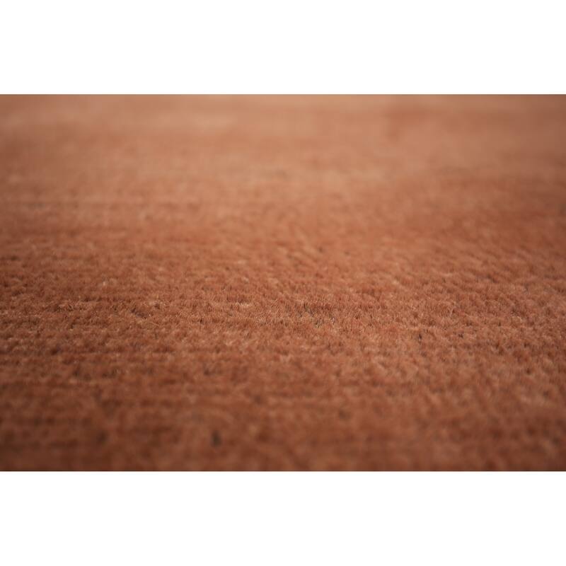 Orange Modern Gabbeh Area Rug Hand-Knotted Wool Carpet - 6'8" x 9'9"