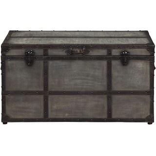 Vintiquewise Brown Large Wooden Lockable Trunk Farmhouse Style Rustic  Design Lined Storage Chest with Rope Handles QI003797L - The Home Depot