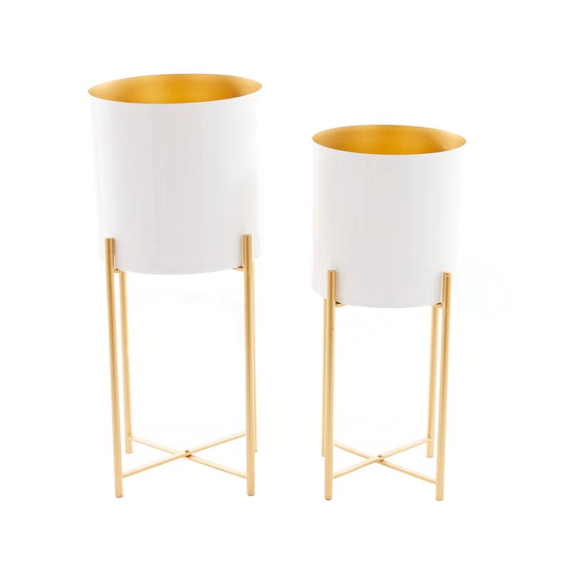 CosmoLiving by Cosmopolitan Metal Contemporary Planter (Set of 2) - S/2 24", 21"H
