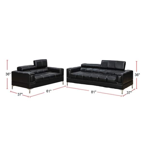 2 Piece Faux Leather Sofa and Loveseat Set On Sale Bed Bath