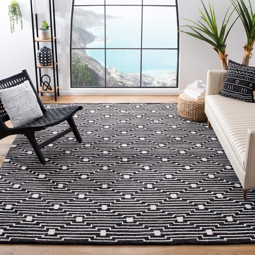 SAFAVIEH Handmade Micro-Loop Hanke Transitional Wool Rug-