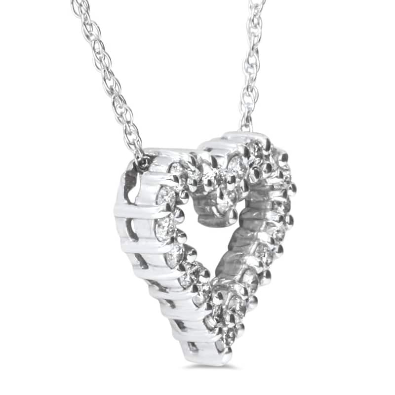1/2ct Diamond Heart Pendant White Gold