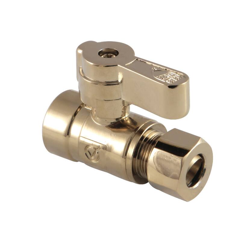 Kingston Brass Straight Shut Off Valve - Polished Brass