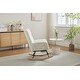 preview thumbnail 12 of 16, Modern Nursery Rocking Chair, Upholstered Glider Chair with High Backrest, Rocker Accent Armchair with Solid Wood Legs