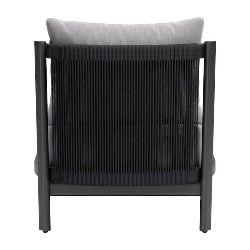 HomeRoots 28" Gray And Black Fabric Side Chair - 28' X '31.9' X '33