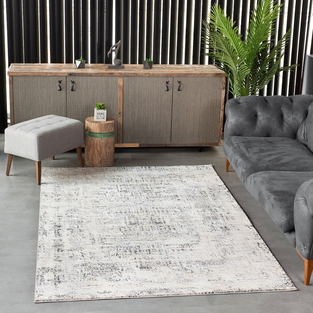 MDA Rugs Bowman Ivory/Gray Transitional Area Rug
