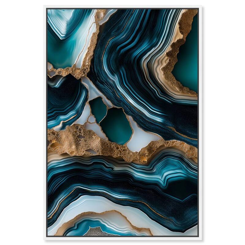 Teal Tectonic II Canvas by Art Remedy - White - 10" x 15"