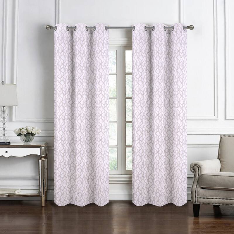 Cubix Woven Jacquard Window Curtain with Grommets 84"